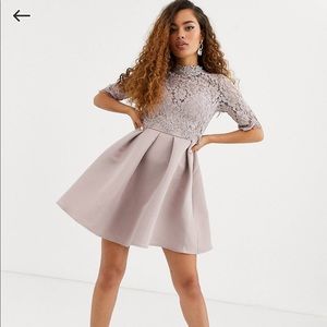 Lace upper skater dress